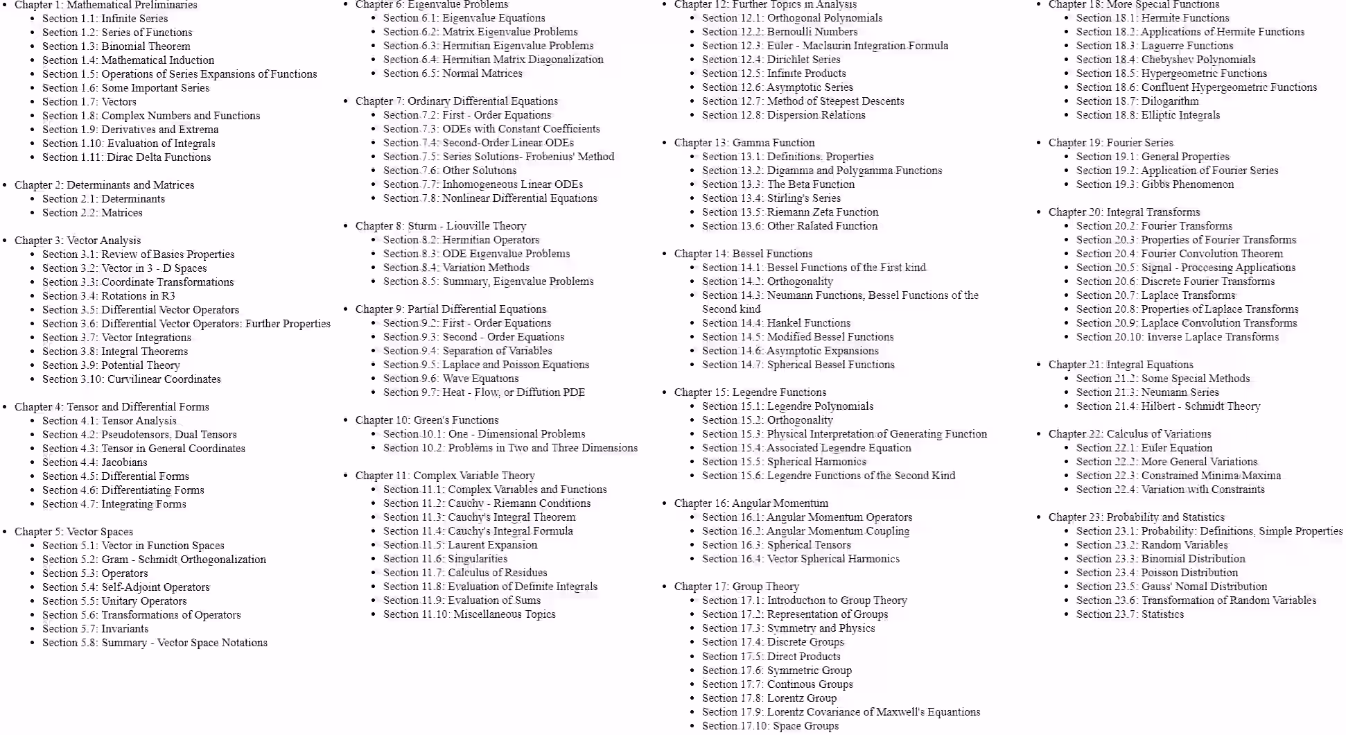 Table of Contents